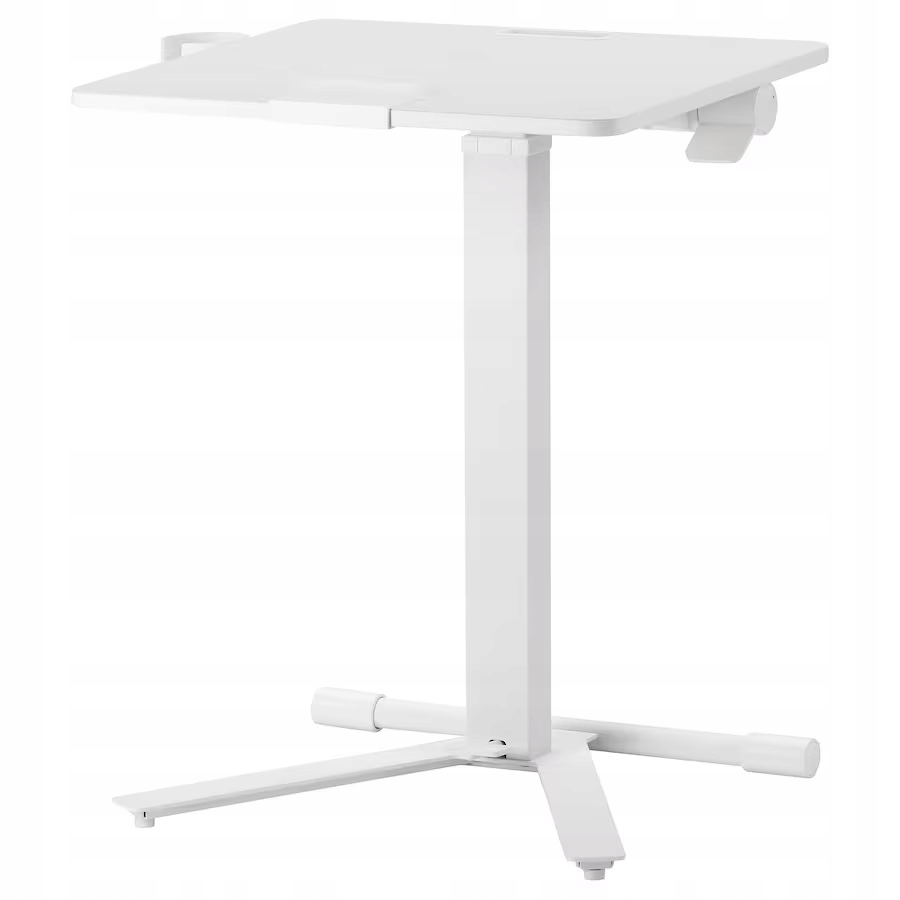 Ikea Mittzon Stolik z kółkami na laptop, biały, 66x50 cm regulowana wysokoś