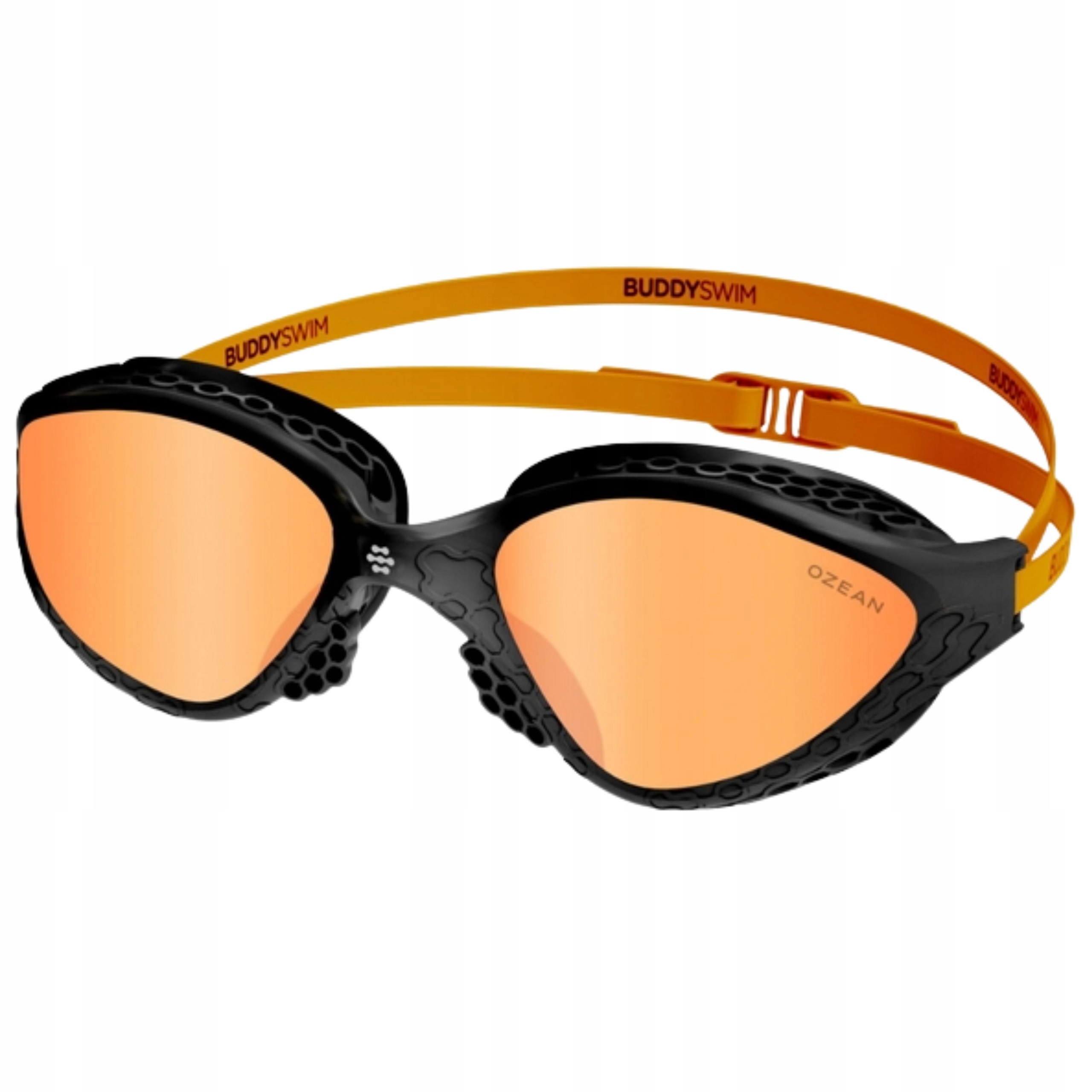 Okulary do Pływania Pływackie Buddyswim Ozean Pomarańczowo-Czarne Thriatlon