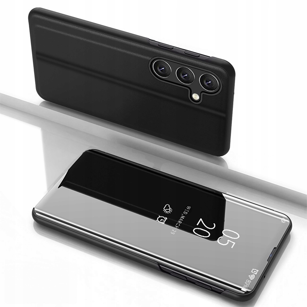 Clear View Case etui do Samsung Galaxy S25 pokrowiec z klapką czarne