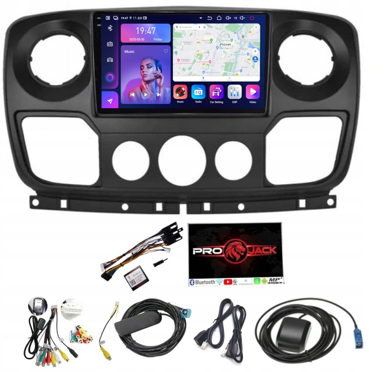 Rádio Android Navigácia Opel Movano 2010-2022 Carplay Wifi 8GB 256GB Sim