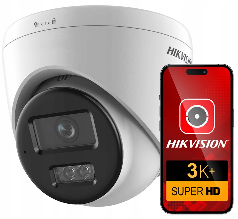 Ip kamera 6MPx 3K Vonkajšia kupolová Hikvision Mikrofón Napájanie PoE