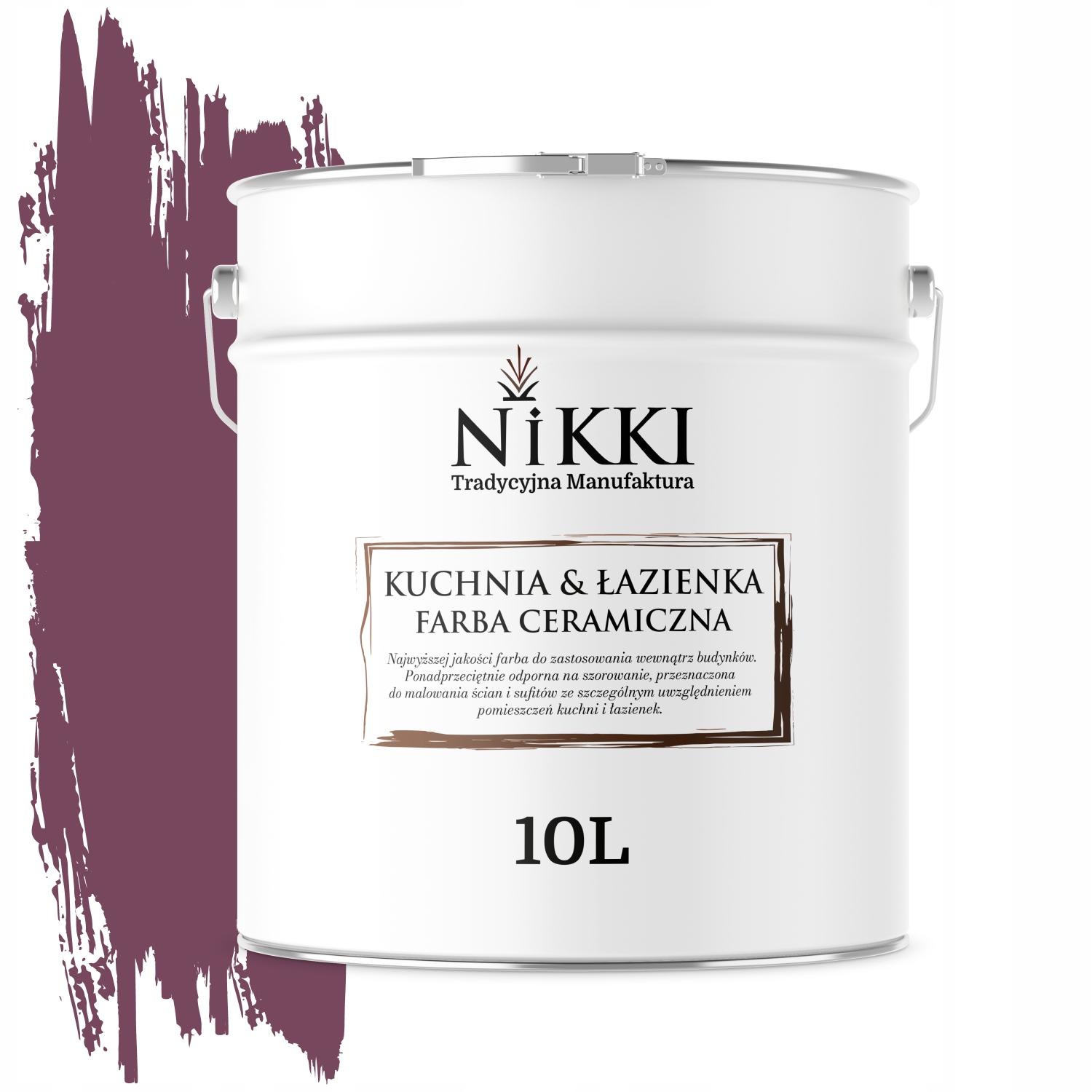 Keramická Farba Kuchyňa Kúpeľňa Bordová H2809 Hlboká Matná 10 L Nástenná