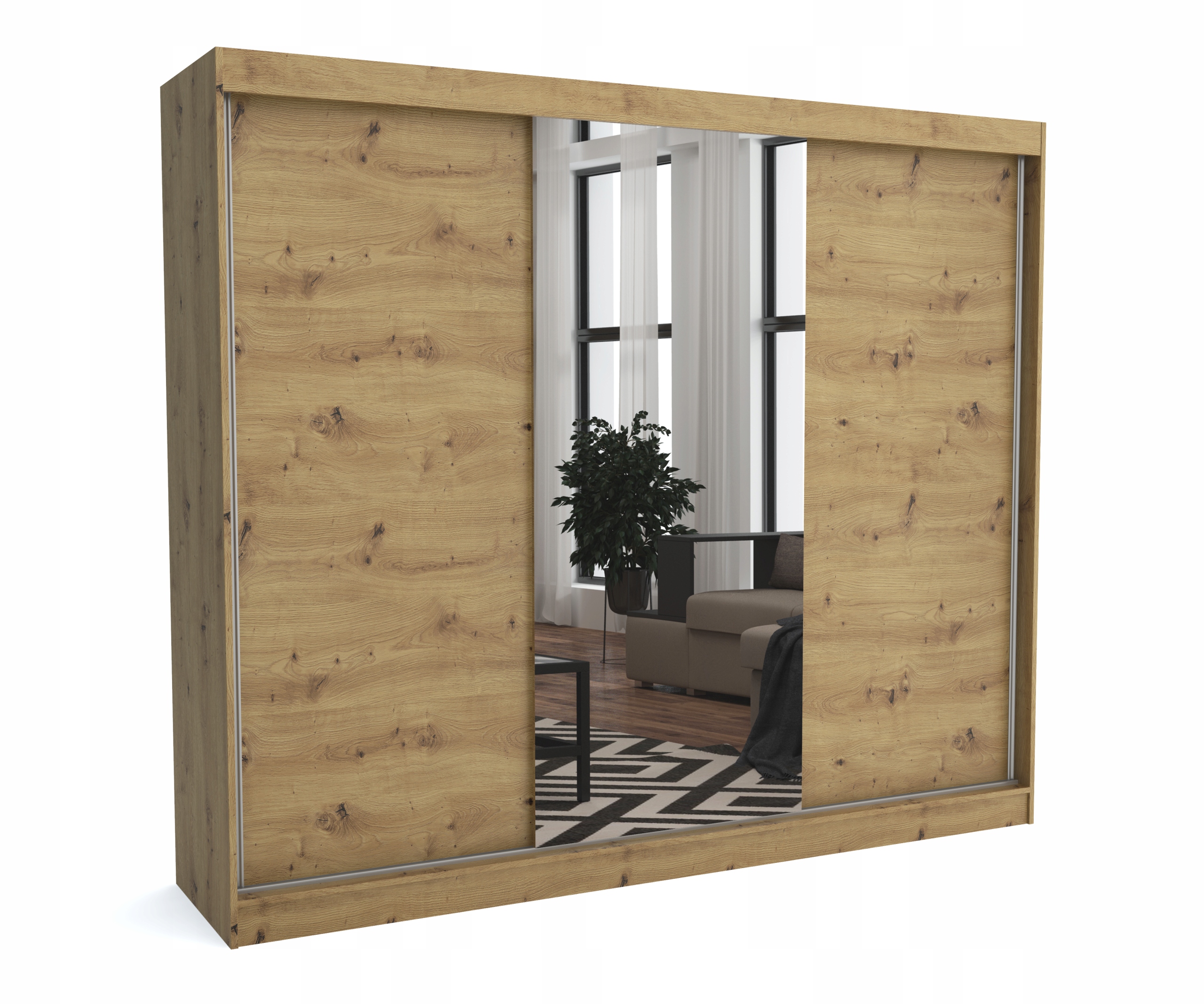 

Szafa przesuwna 250 cm dąb artisan 1 lustro ML