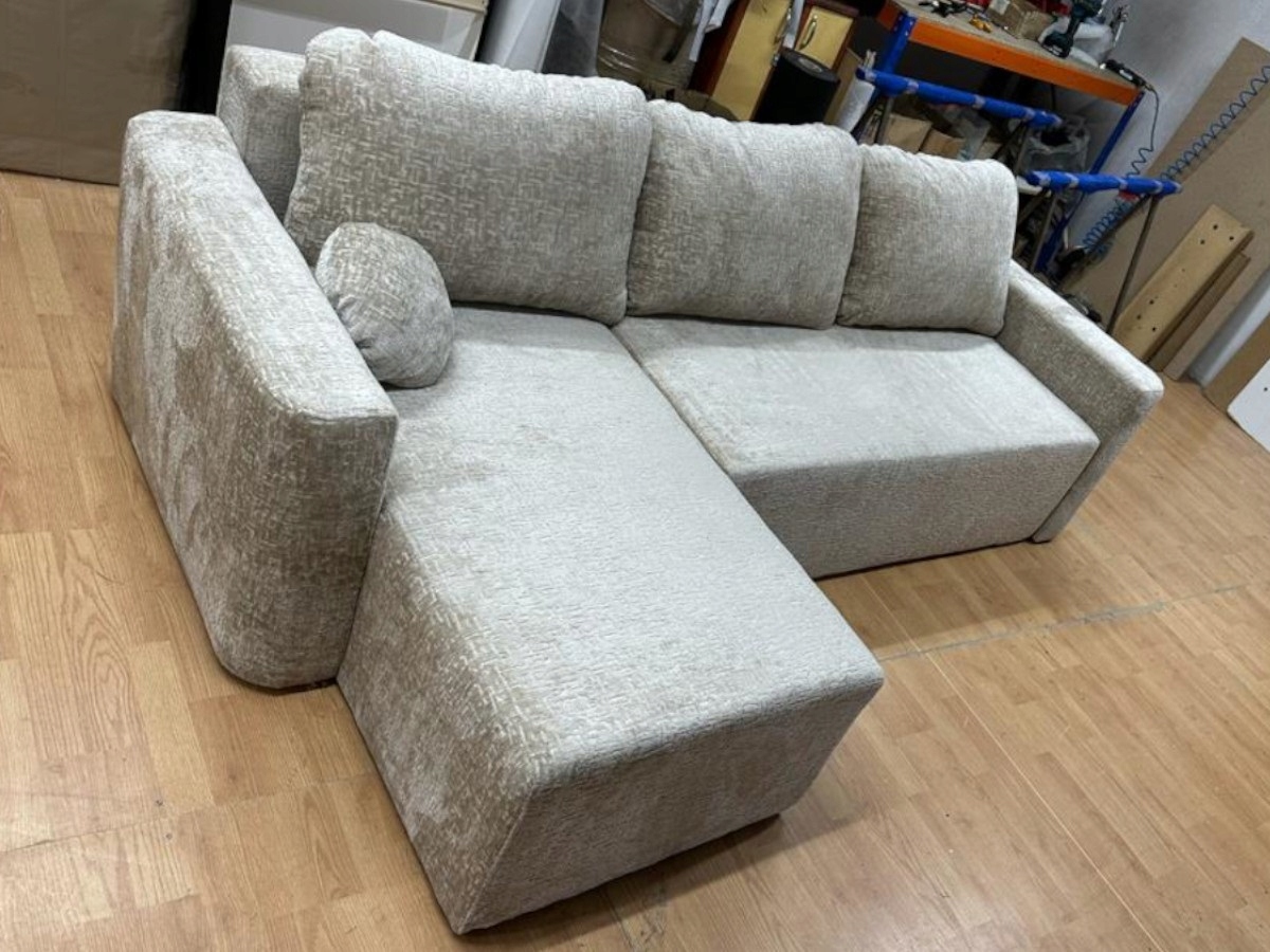 Malý Rohová Sedací Souprava 240 funkce Spaní, nádoba na pružiny vlnitá Toledo O-sofa