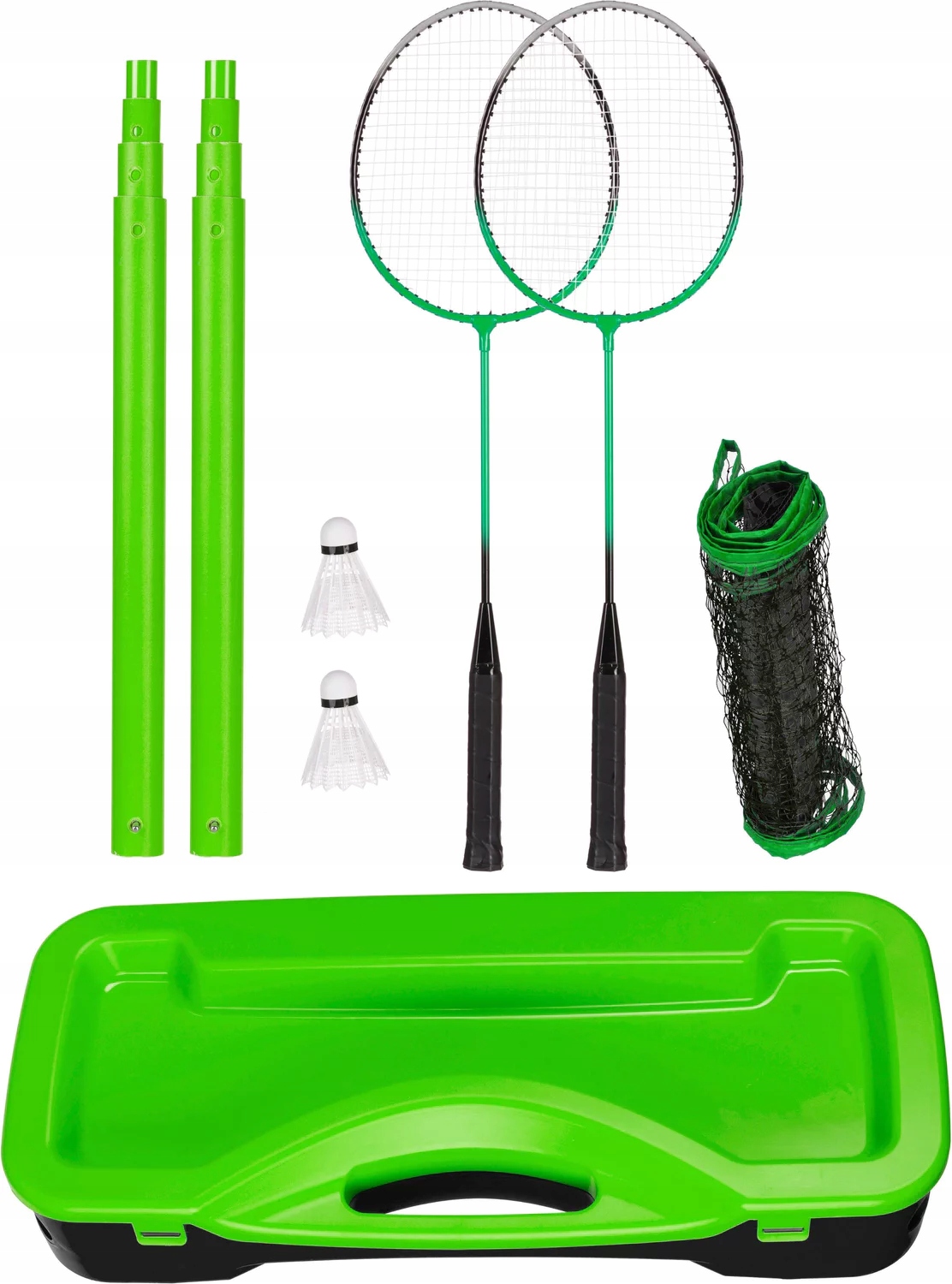 Badminton Set 2 In 1 Rackets Net Shutters In A Case Foldable Outtec