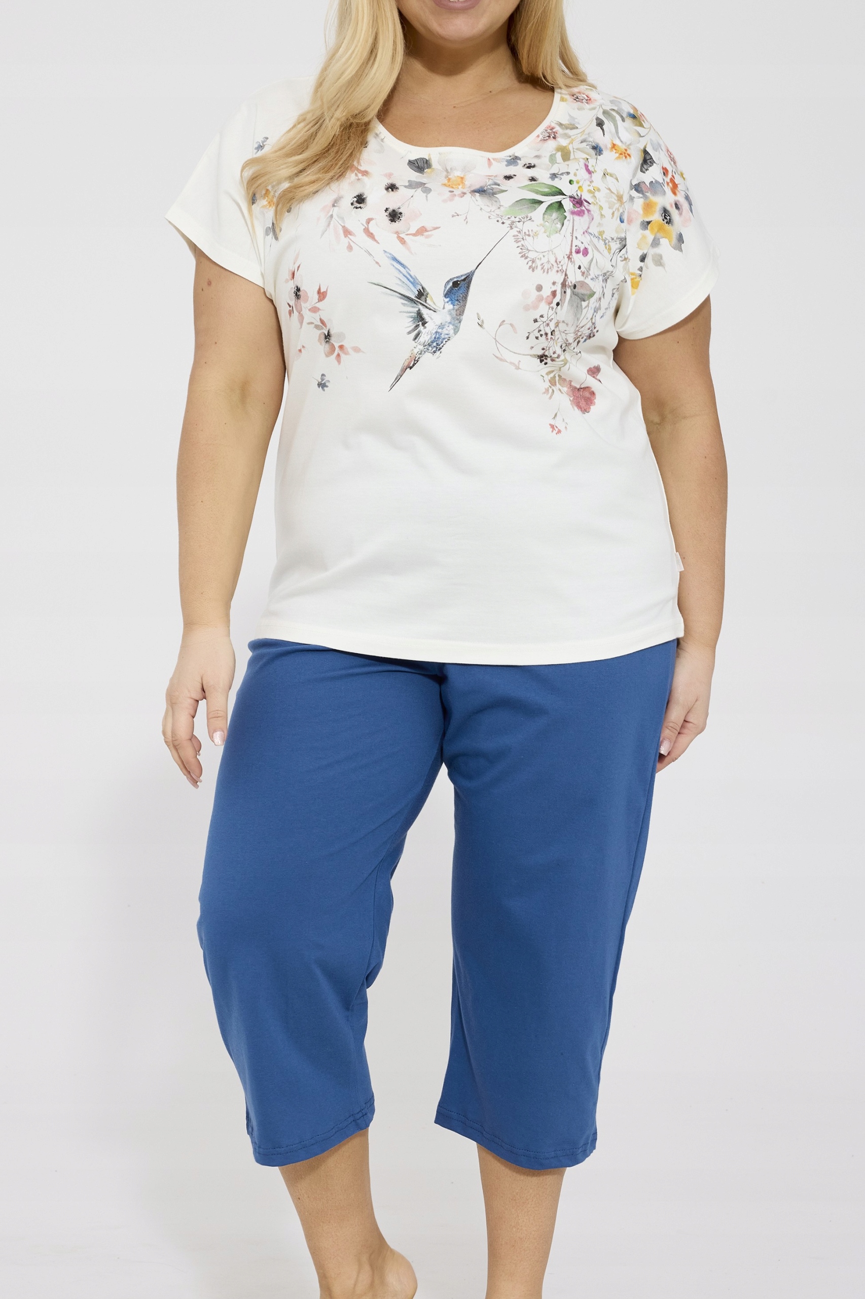 Dámské pyžamo s krátkým rukávem Cornette 369/345 Floris 3-5XL [Velikost 4XL]