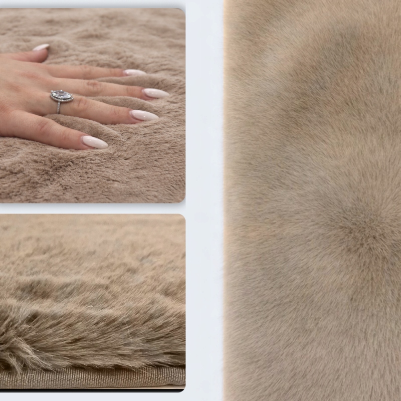Koberec plyšový rabbit 60x100 cm, měkké caffe latte králičí kožíšek
