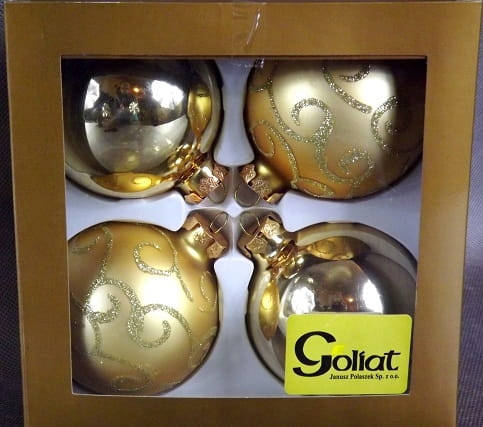 

Komplet zestaw 4 bombek/80mm złotych Goliat