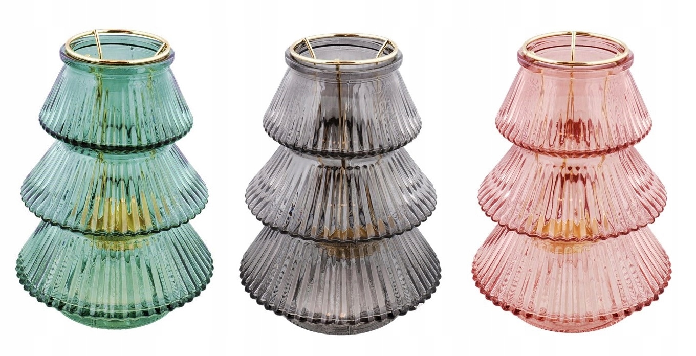 ŚWIECZNIK do PODGRZEWACZY TEALIGHT CHOINKA RÓŻOWY Marka Style Home