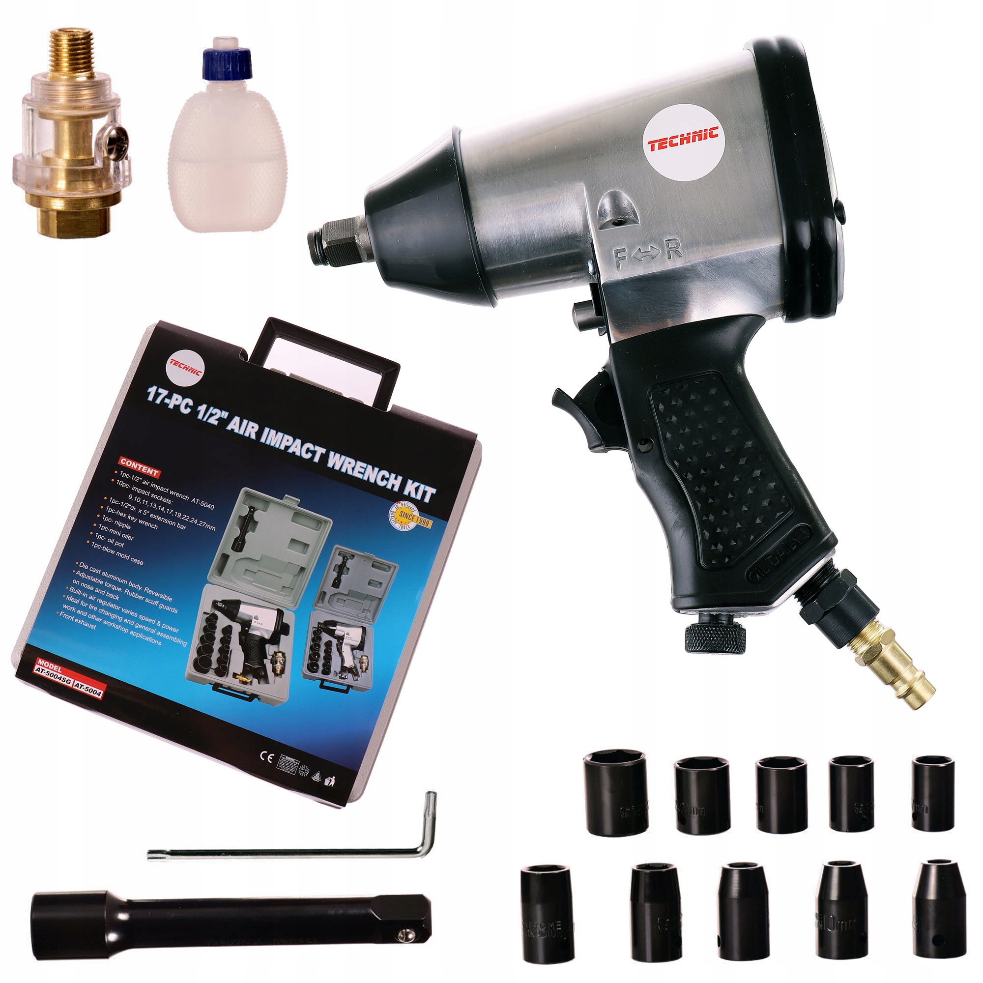 Klucz Pneumatyczny Udarowy Nasadki 1/2 do Kół Waga narzędzia 3 kg