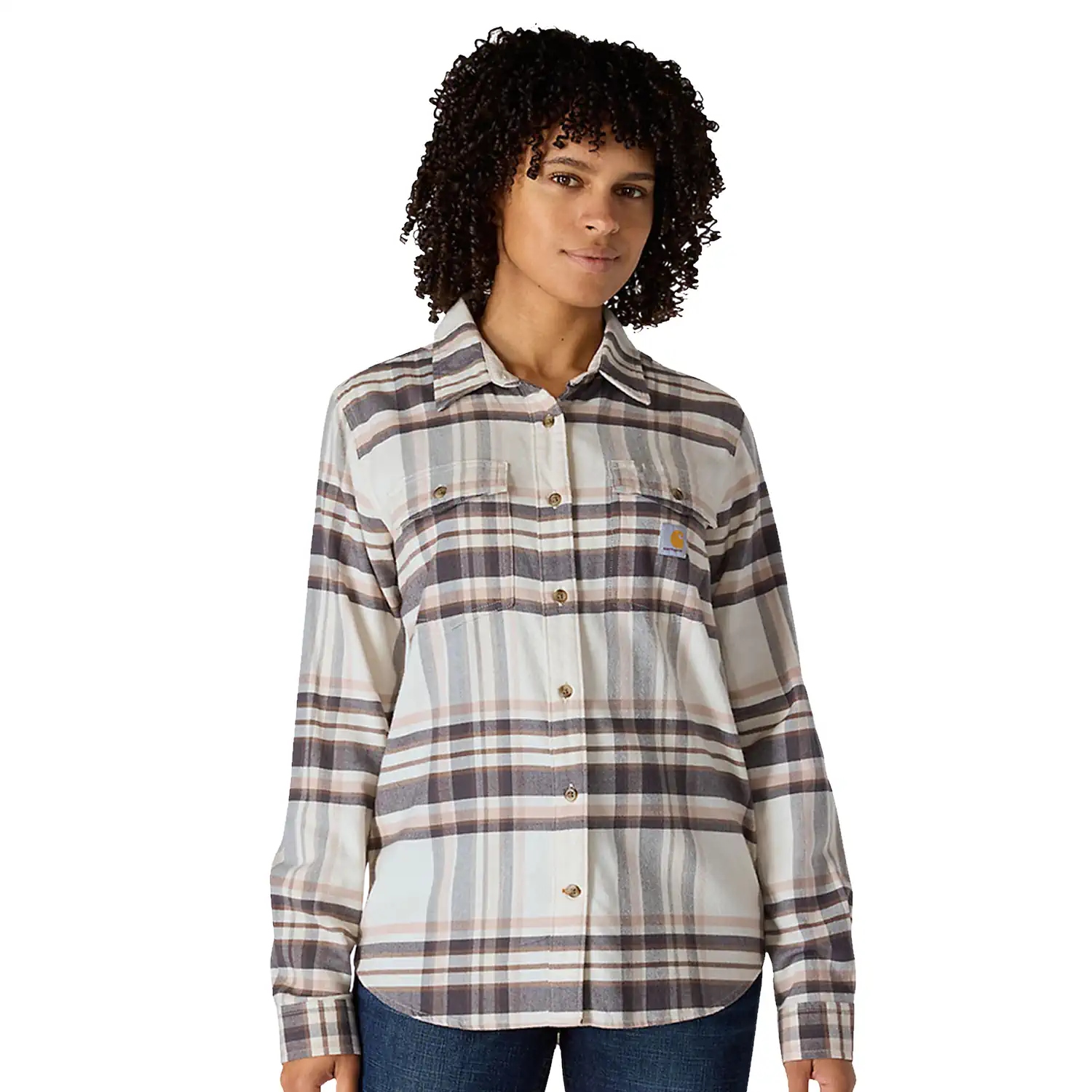 Dámská flanelová košile Carhartt Tencel Flannel M chalk