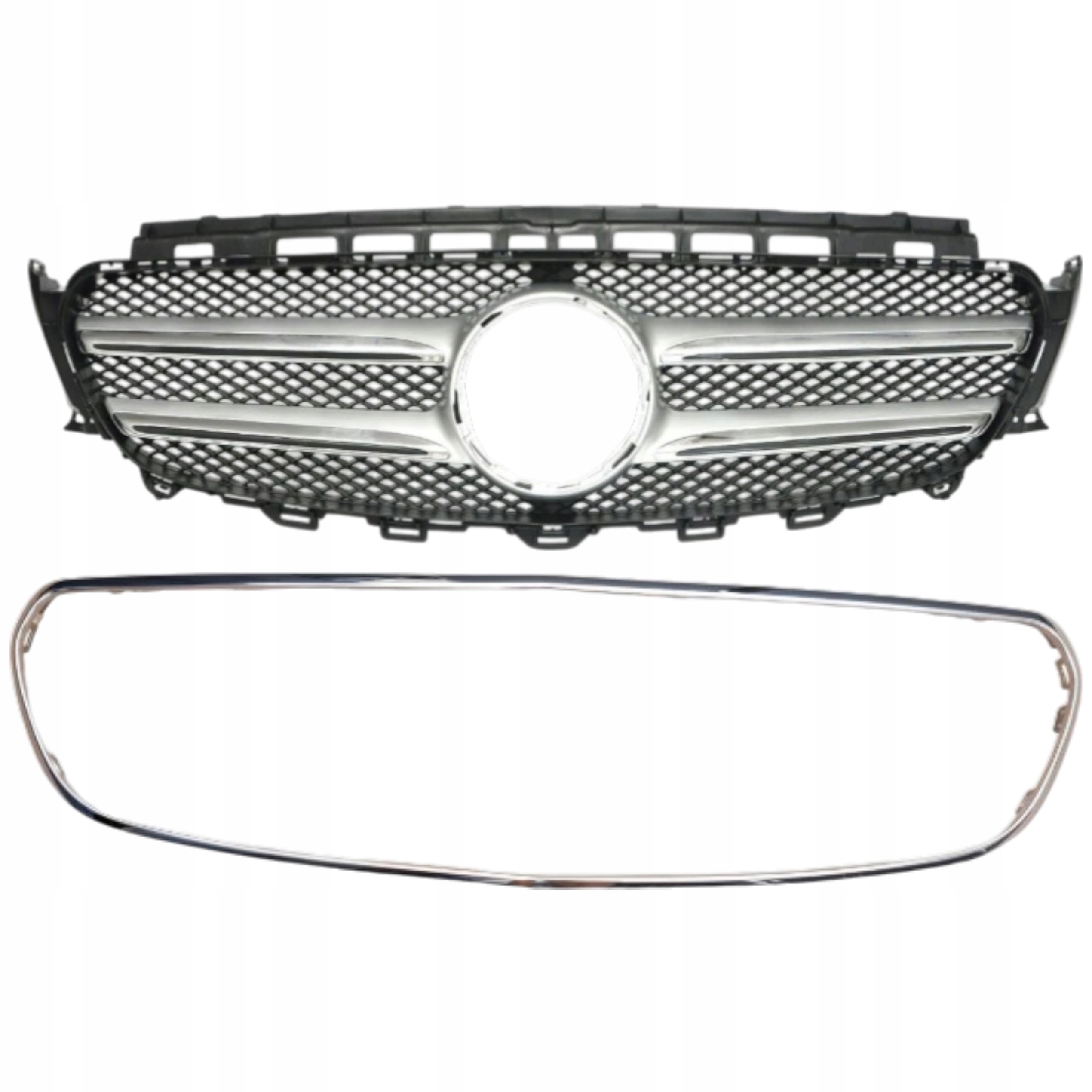 saténová Grill atrapa nárazníku chrom ovál základna Mercedes E W213 S213