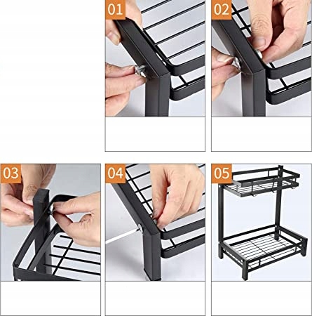 Regał Kuchenny na Przyprawy Stojak Organizer Metal Szerokość mebla 35.5 cm