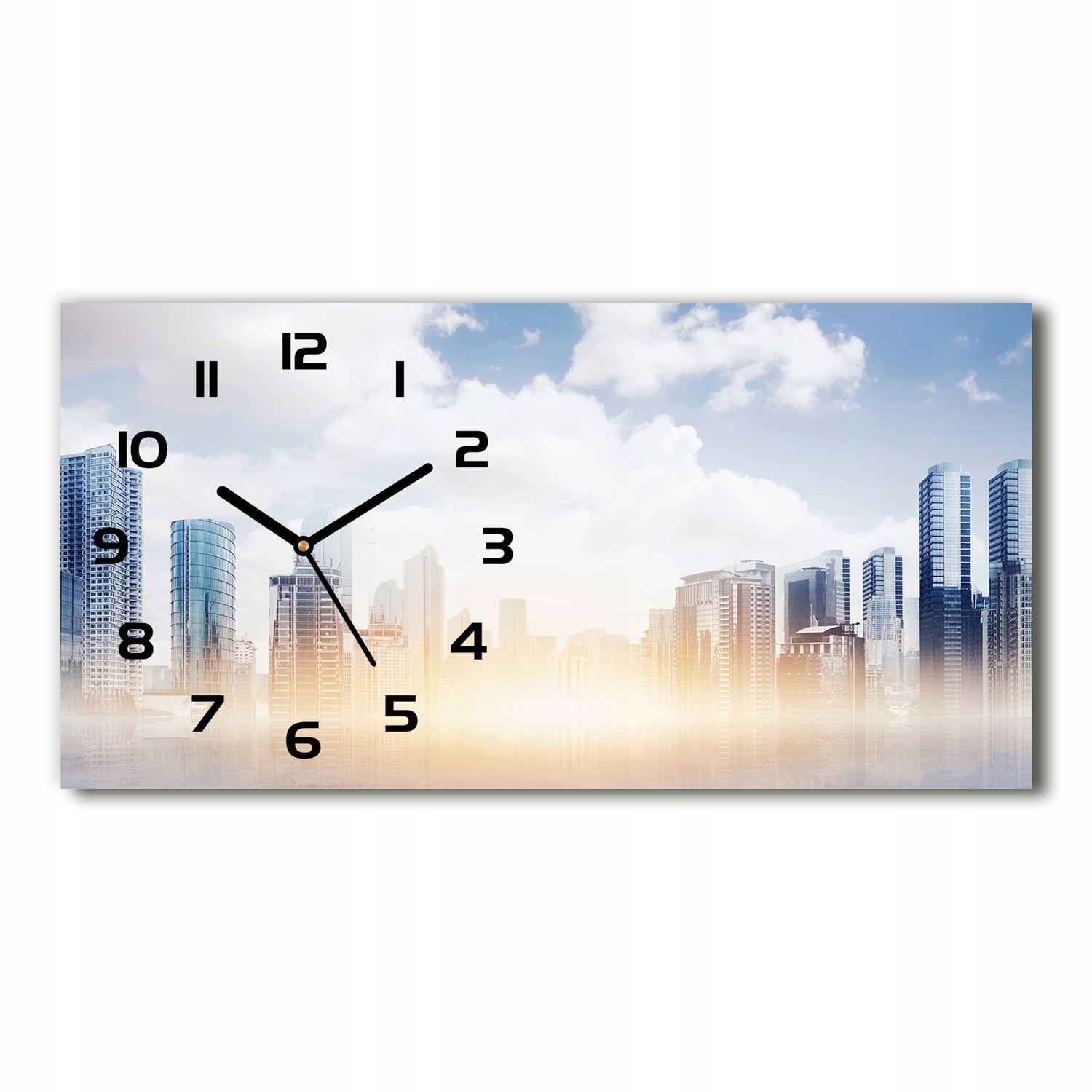 

Zegar ścienny szklany cichy Drapacze chmur 60x30cm