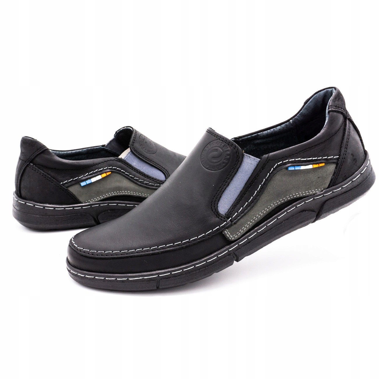 

Buty Męskie Skóra Polskie Casual 283GT Czarny 40