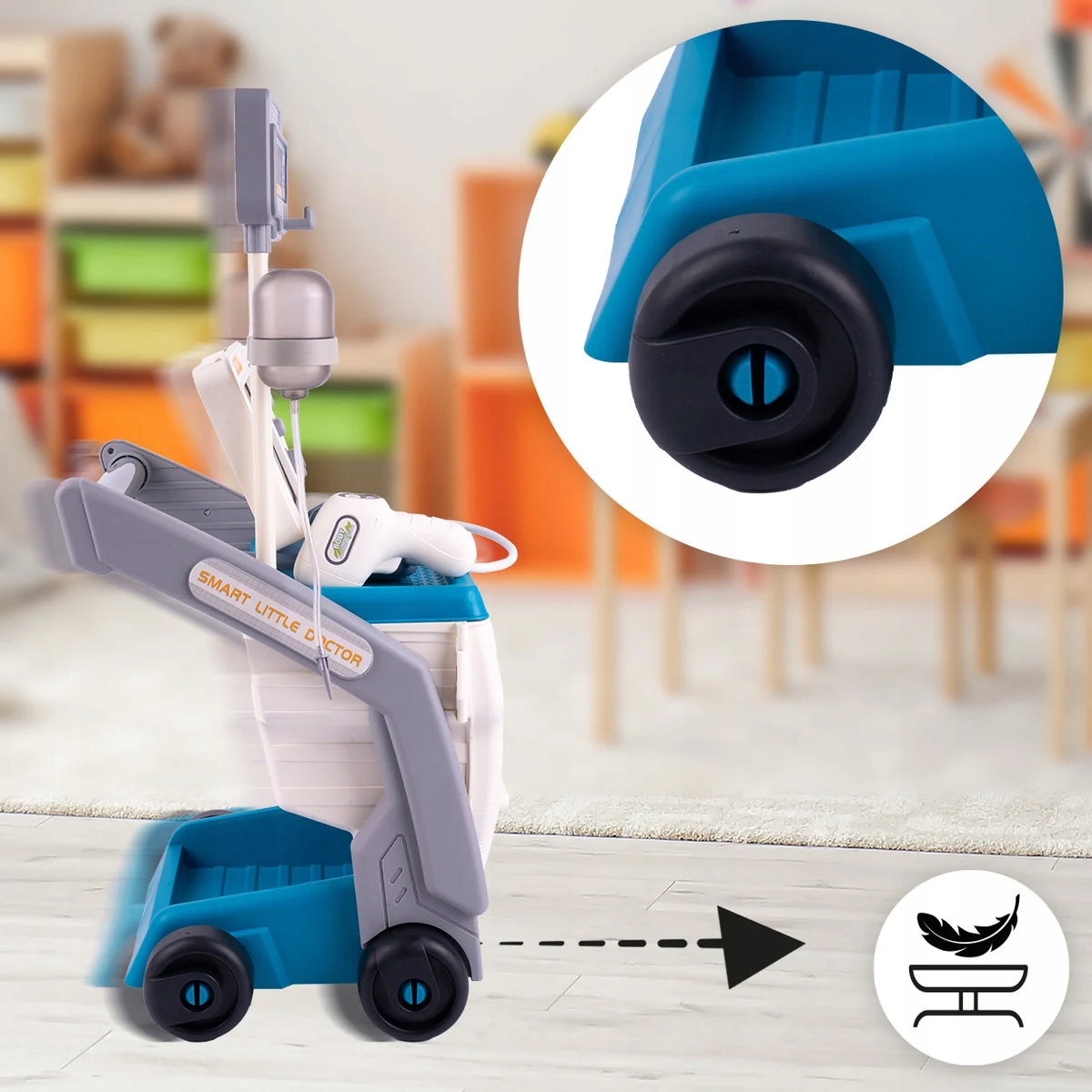 ZESTAW LEKARSKI wózek USG RTG doktor AKCESORIA LEKARZ + NAKLEJKI Materiał plastik