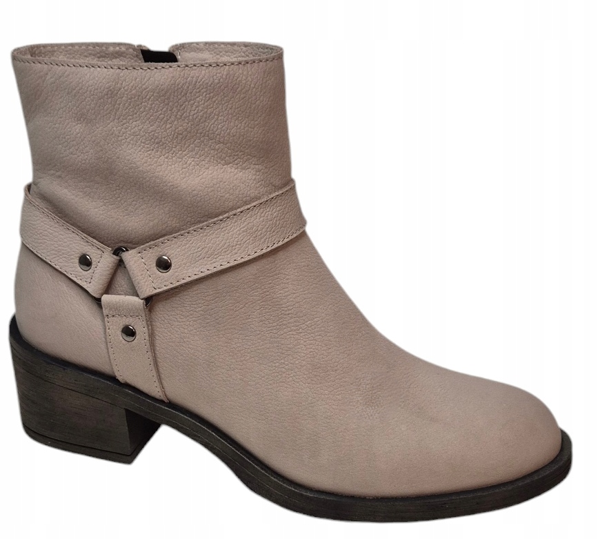 Nessi 24695 Kovbojské Boty Béžová nubuková kůže vel. 36