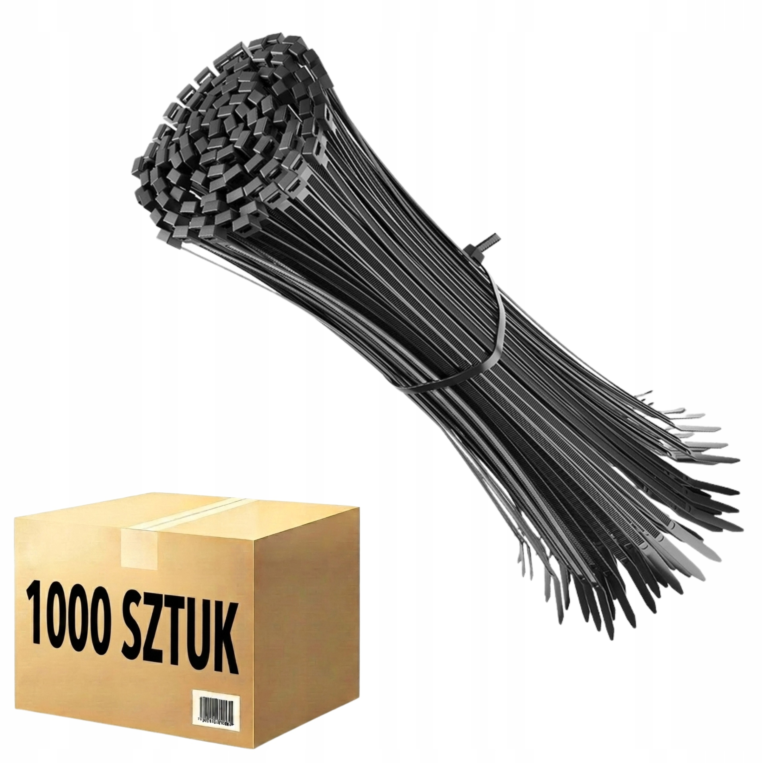 Opaski Zaciskowe Kablowe Trytki Trytytki mocne Uv Czarne 3,6X200 1000 sztuk
