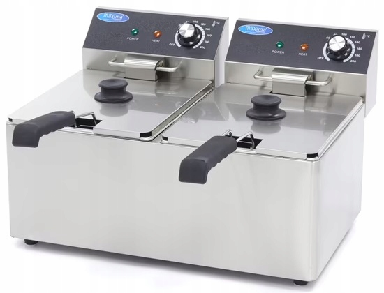 Profesionální fritéza 2 x 8L termostat Maxima 09365225
