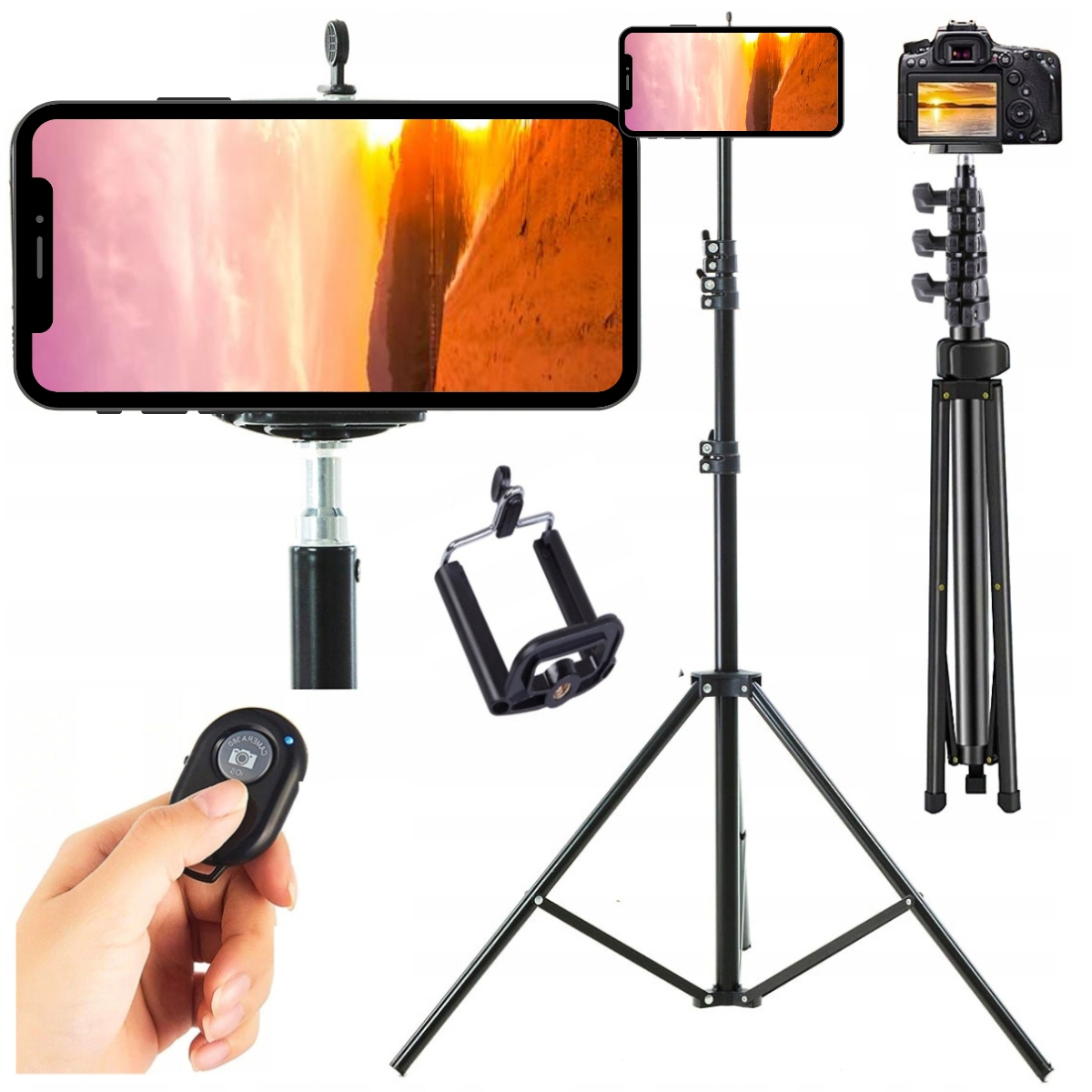 Statyw do Telefonu Aparatu 210cm Wysoki Pilot Bluetooth Uchwyt Vlog 360