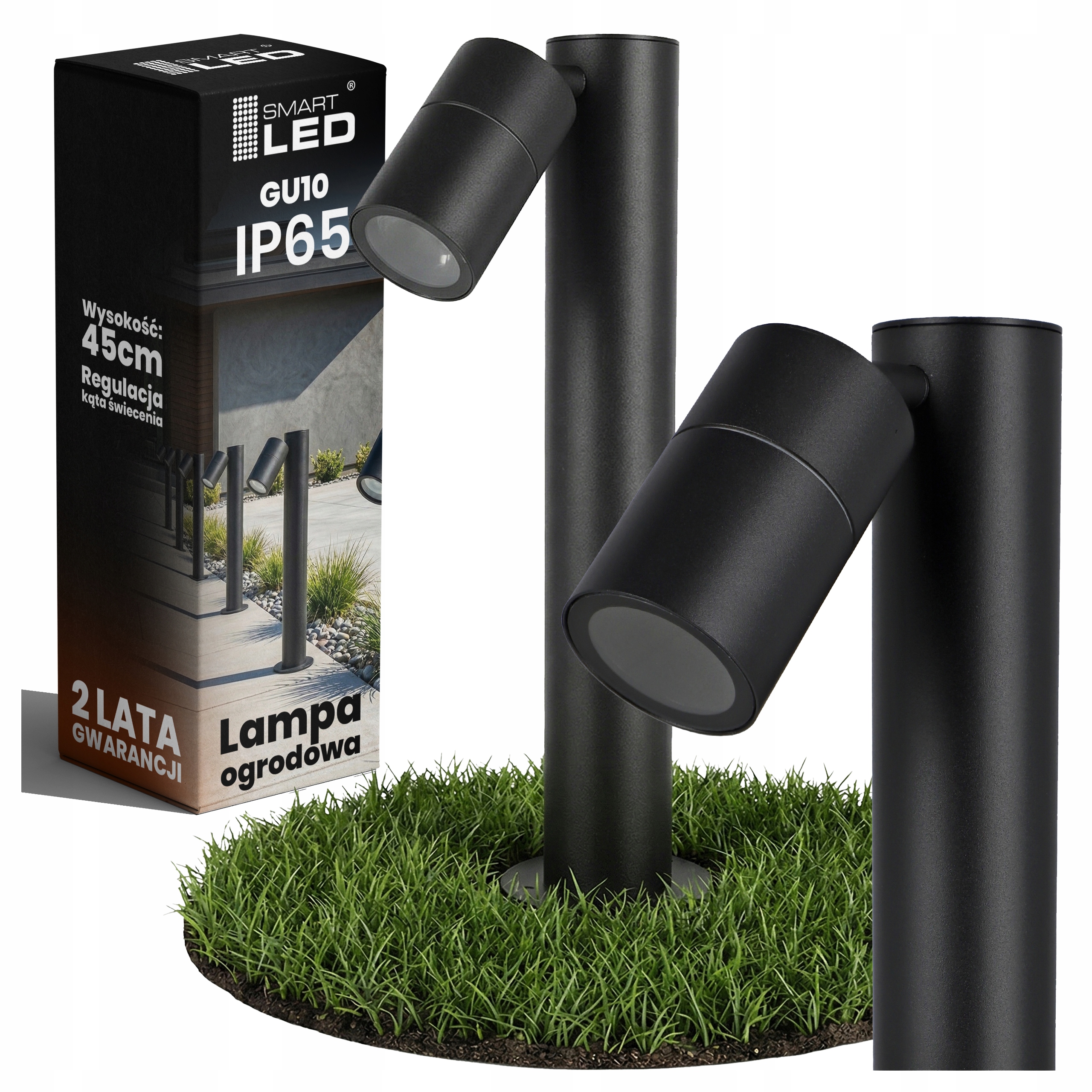 Venkovní zahradní Led lampa GU10 45 cm IP65 Stojací sloupek 230 V