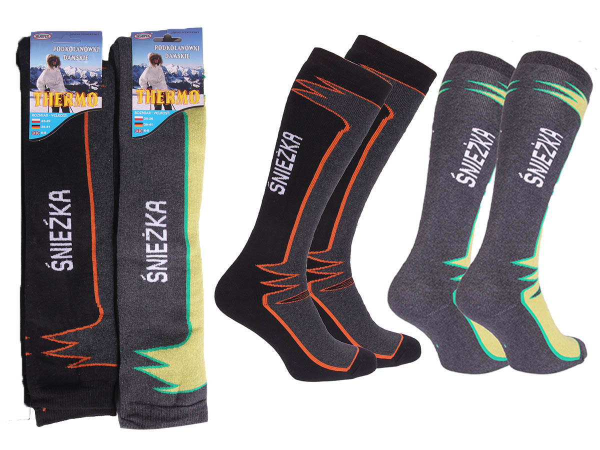 

2 pary Podkolanówki Termo Skarpety Narciarskie