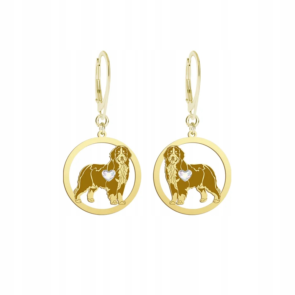 Náušnice Zlaté Bernský salašnický pes 925 Dárek Šperky Gravírování Bonus