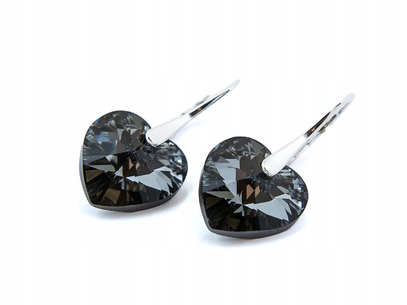 

Srebrne Kolczyki 925 z kr. Swarovski Serca 14 Sini