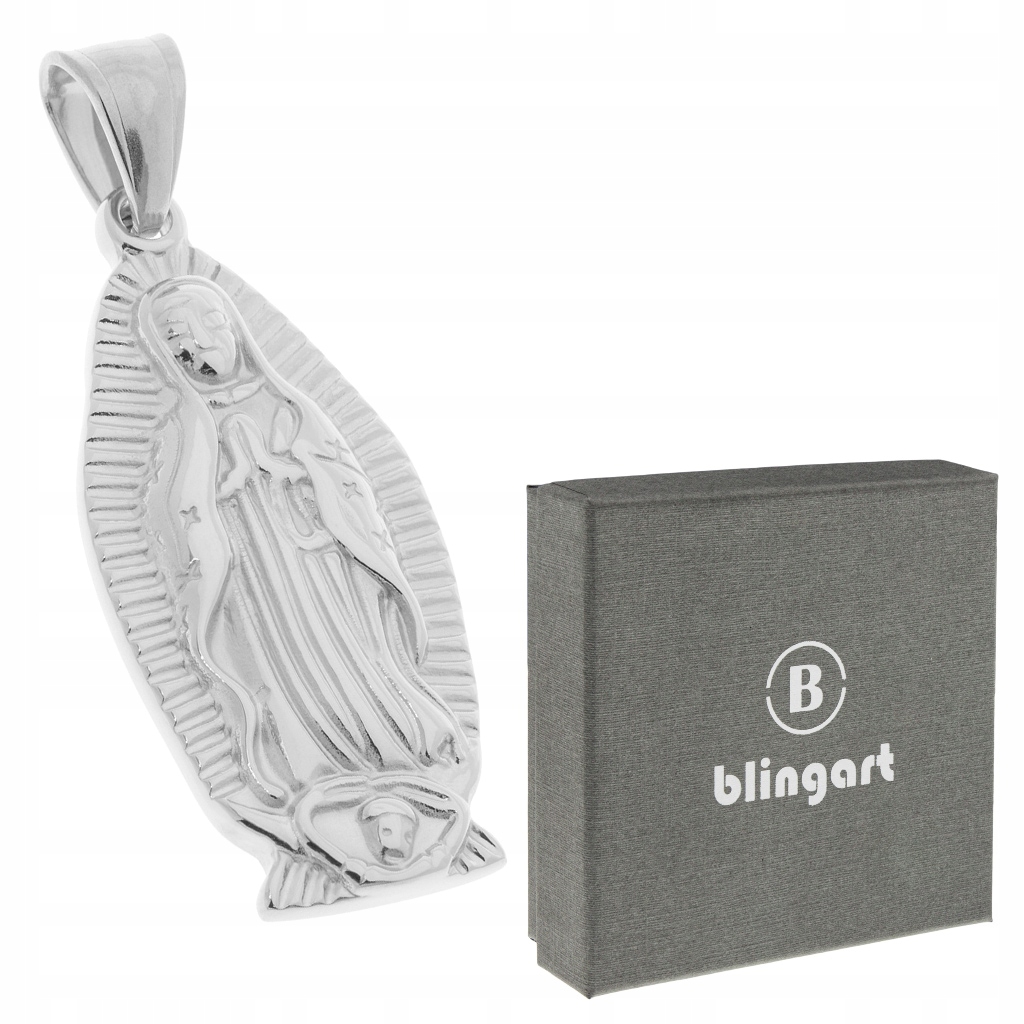 Zawieszka wisiorek MARYJA SREBRNA stal chirurgiczna 316L