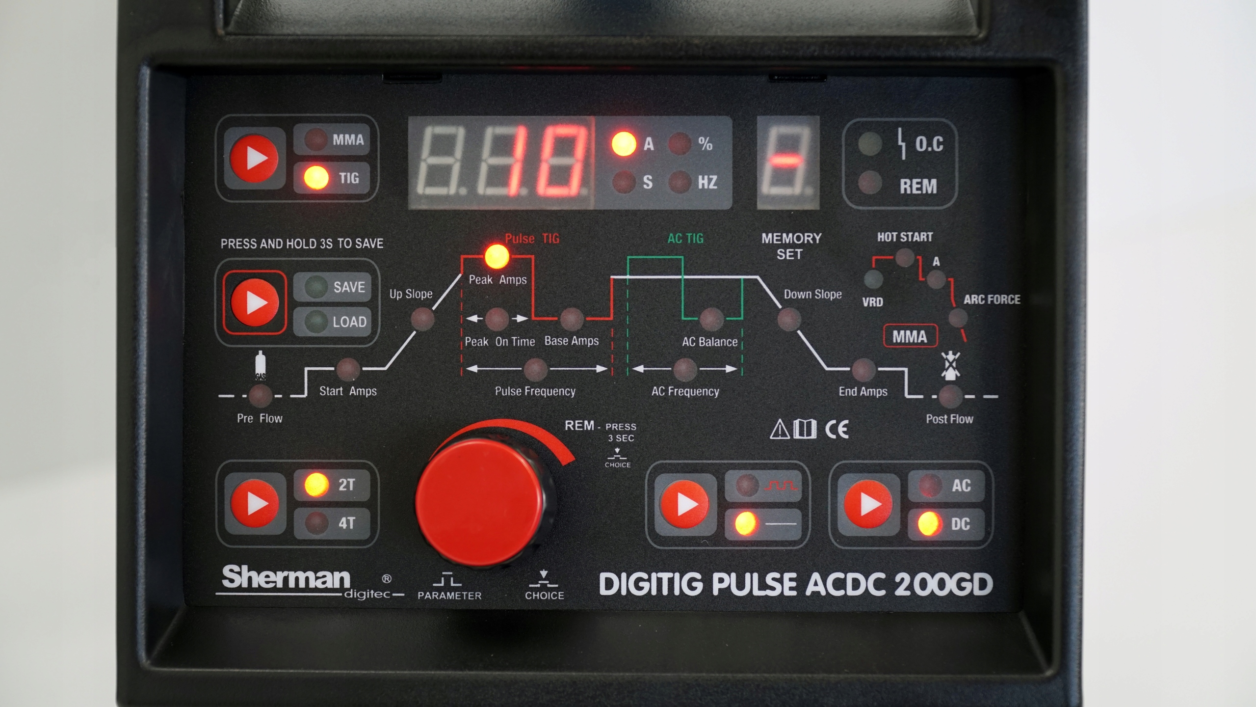 Spawarka Sherman TIG AC/DC 200GD Pulse HF 200A ALU TIG 200 do aluminium Marka Sherman