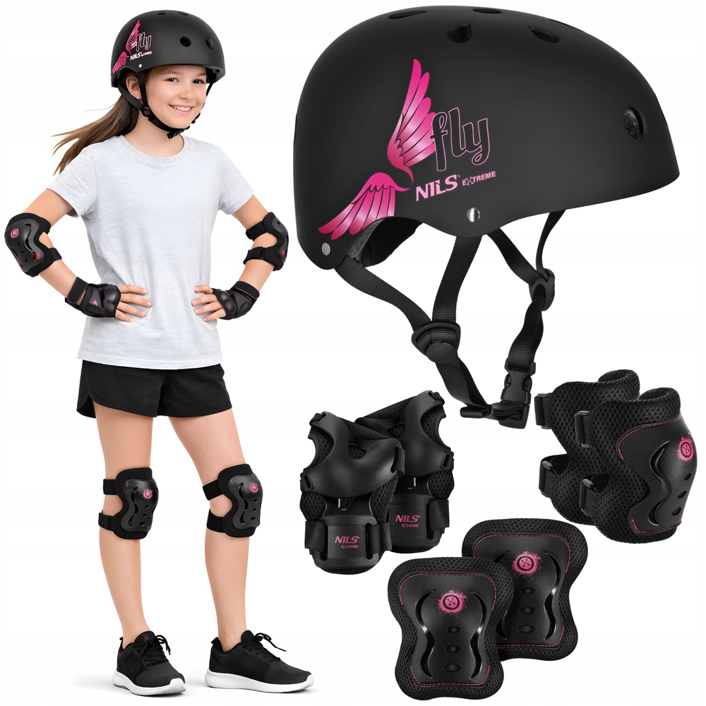 Kask Na Rolki Rower Hulajnogę Regulowany 55-58 cm Orzeszek Ochraniacze M