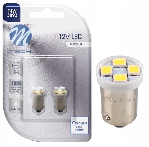 

Żarówka T4W Led Osram 4xSMD 2835 Biała Ba9s M-tech