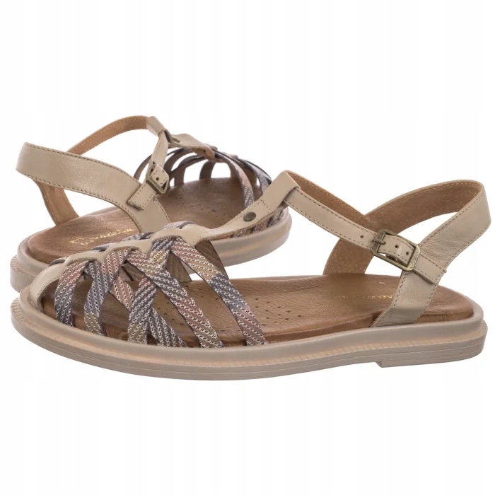 Kožené boty Sandály Maciejka Růžová Pudrová 06803-15/00-5 Béžová