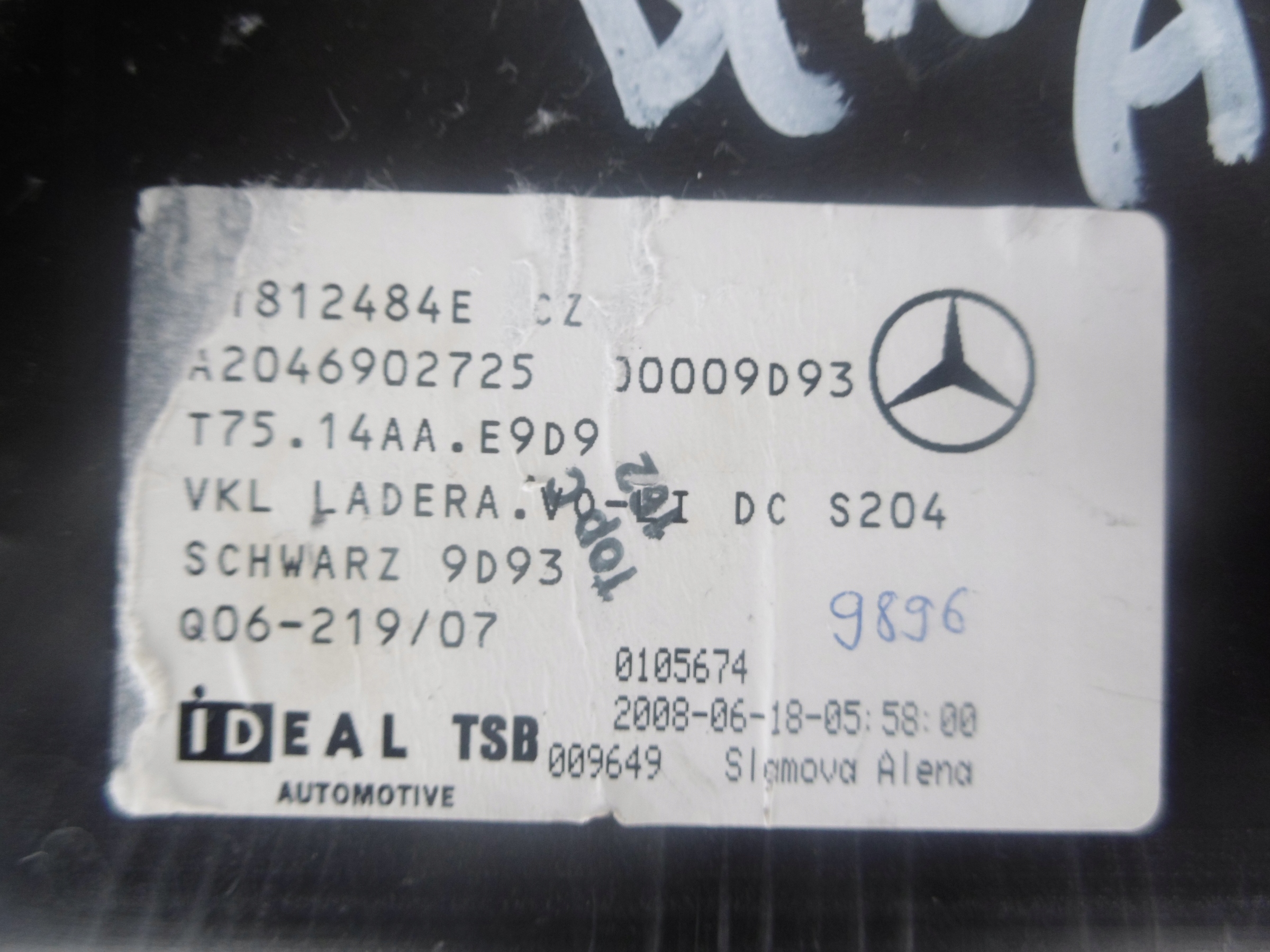 boot upholstery left KOMBI MERCEDES W204 C-KLASA