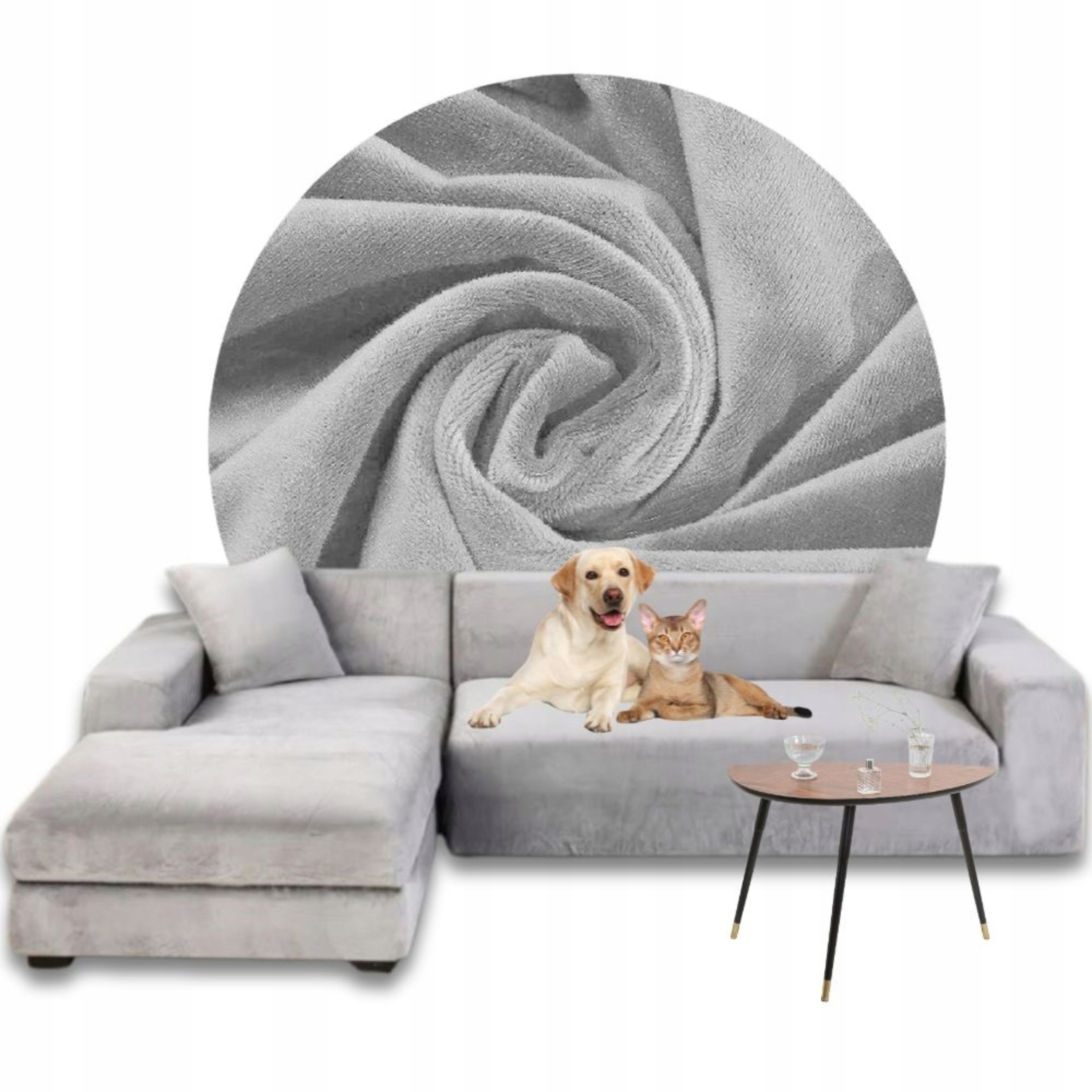 Potah Na Rohovou Pohovku Pohovka Velur Premium Plyš Levý 3+3OS Oeko-tex