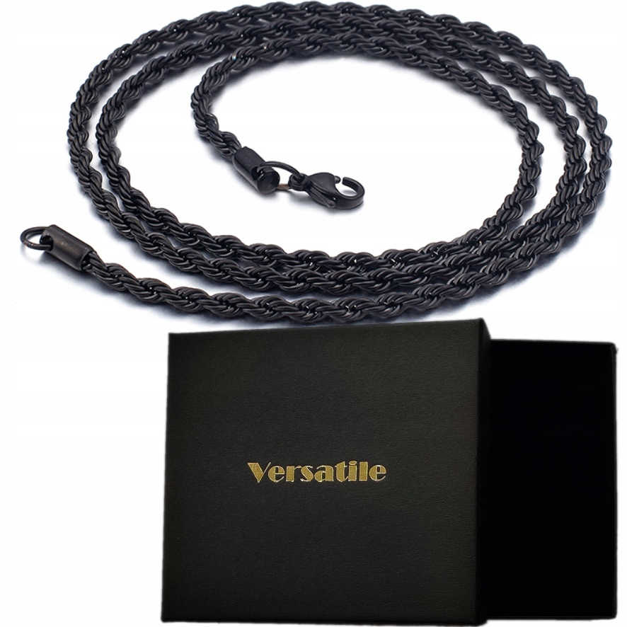 

Piękny stalowy łańcuszek męski, Czarny Versatile