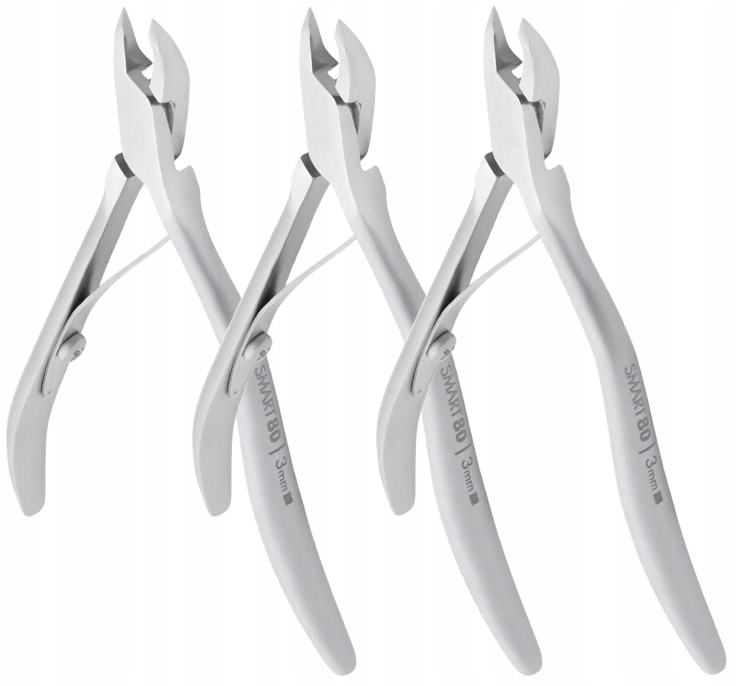 3 x Staleks Profesionální kleště na kůži Smart 80 3 mm Zakřivená rukojeť