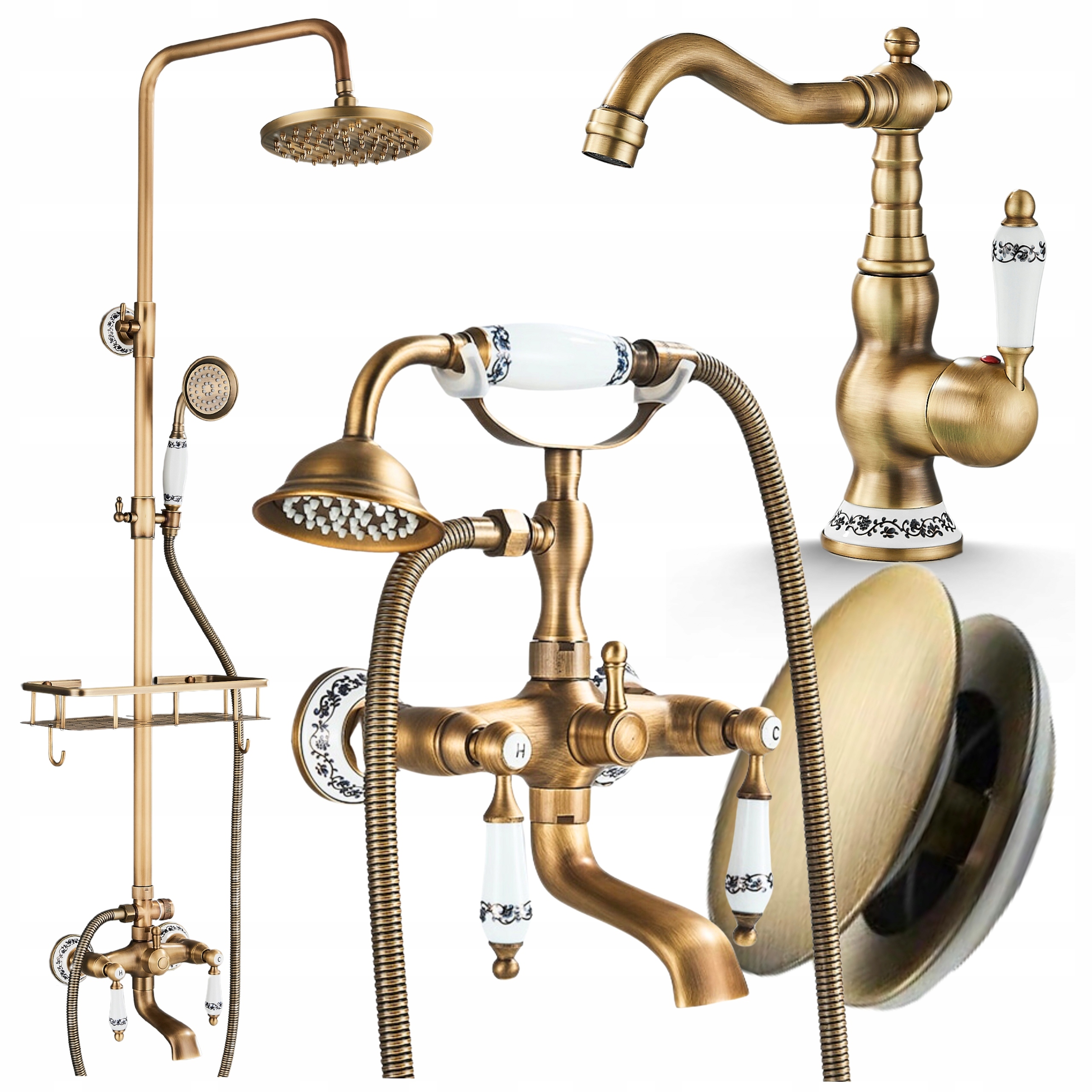 Stojaci kohútik do umývadla na dosku mosadz retro batéria kúpeľňová zostava