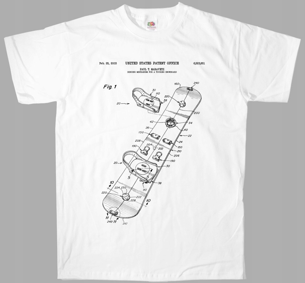 

Snowboard deska Us patent koszulka t-shirt S-xxl
