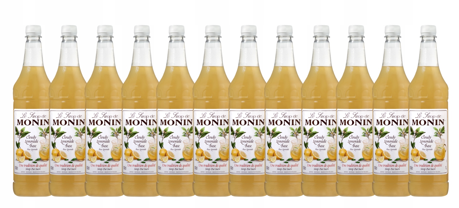 Monin Cloudy Lemonade Baza Lemoniady 1L Pet Zestaw 12 Butelek x 1L