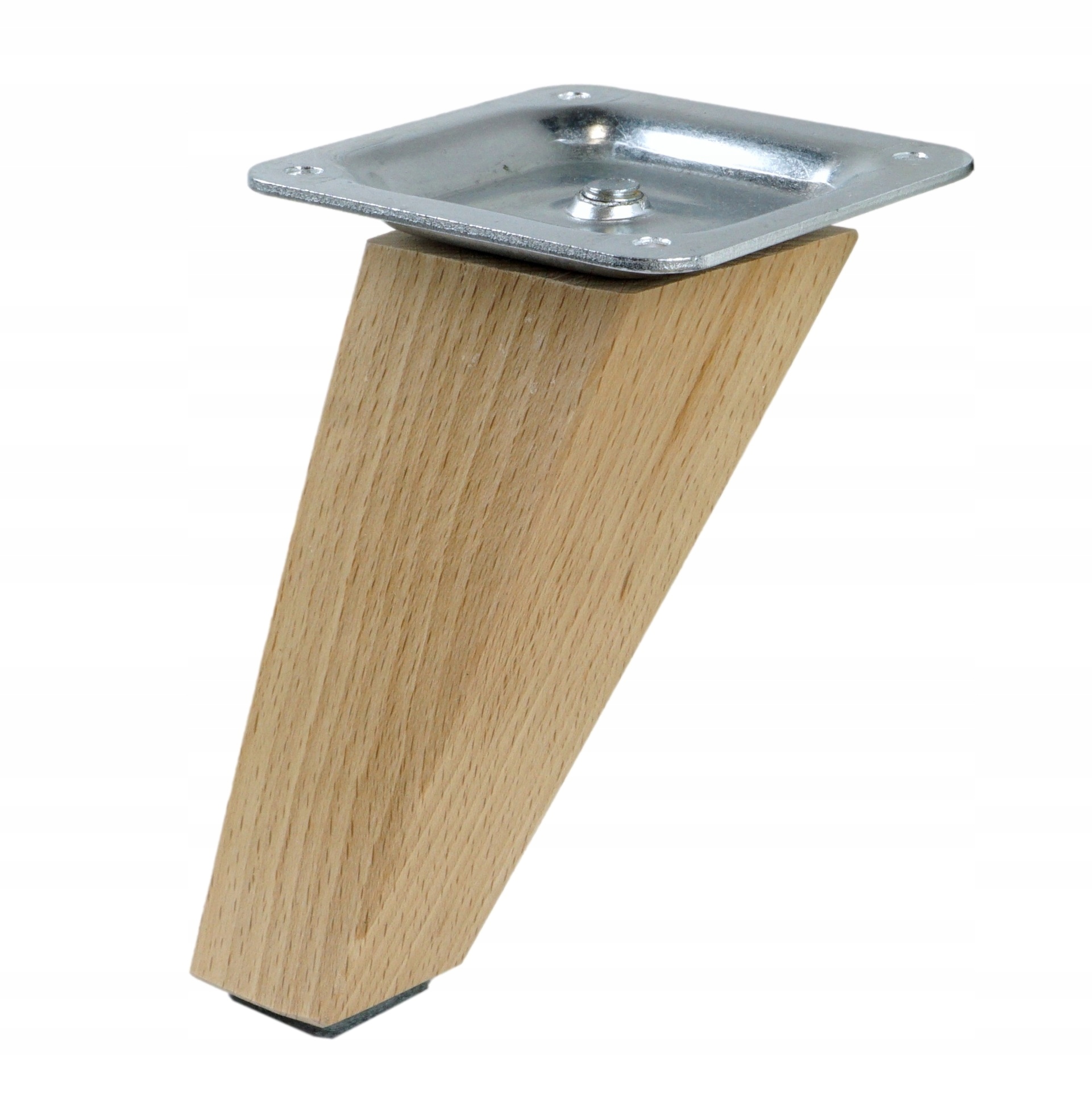 

Nóżka skośna do mebli trapez buk 10 cm z blachą