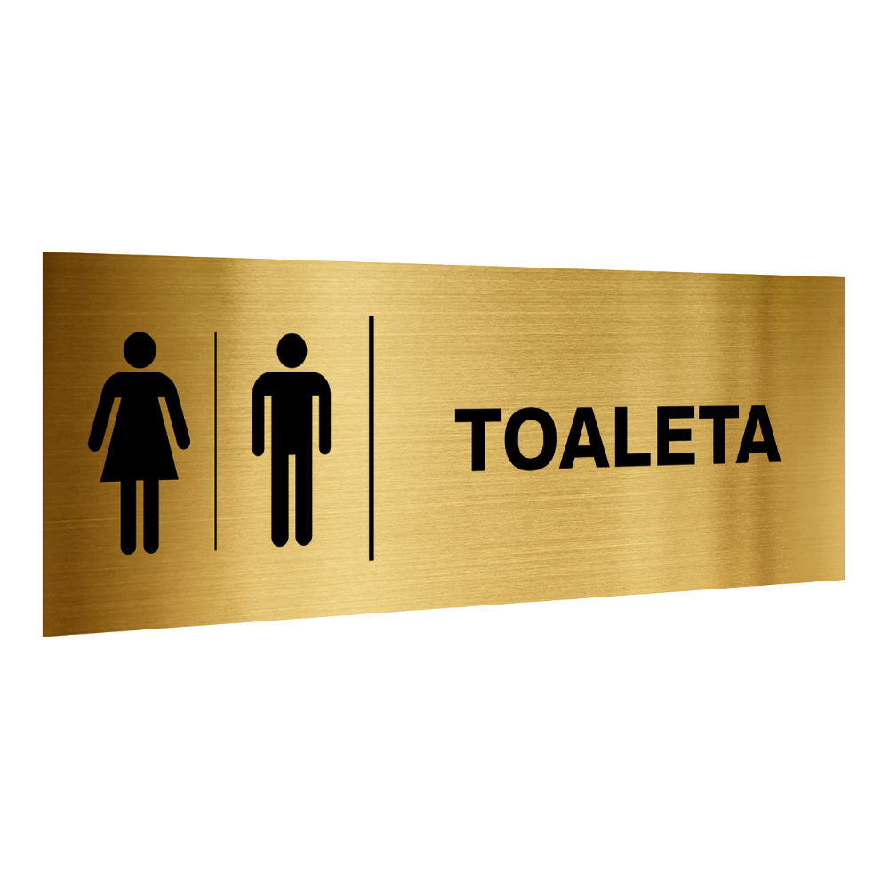 

Tabliczka na drzwi złota toaleta Wc znak łazienka