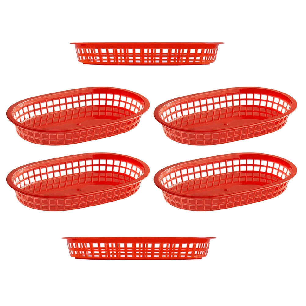 6 Sztuk Ozdobnych Czerwonych Tace Koszyki Na Przekąski I Fast Food