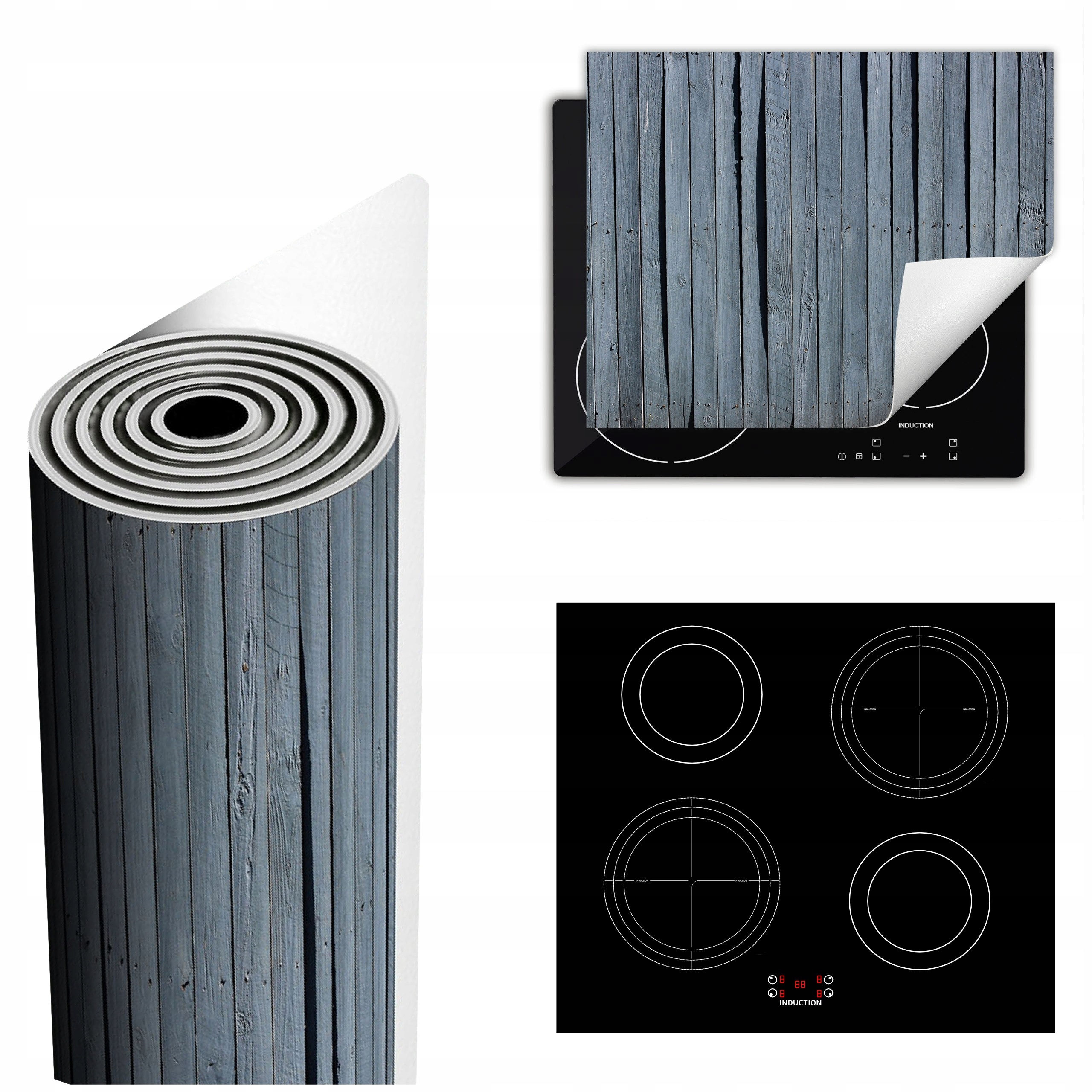 Ochranná Podložka Na Sporák Má Více Místa 60x52 šedá dřevo