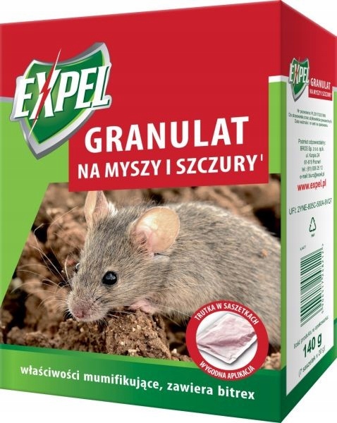 Granulat na myszy i szczury Expel 140g PAKIET EAN (GTIN) 5904517248212