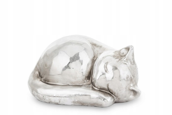 

Figurka ceramiczna kot srebrny śpiący kotek w897c