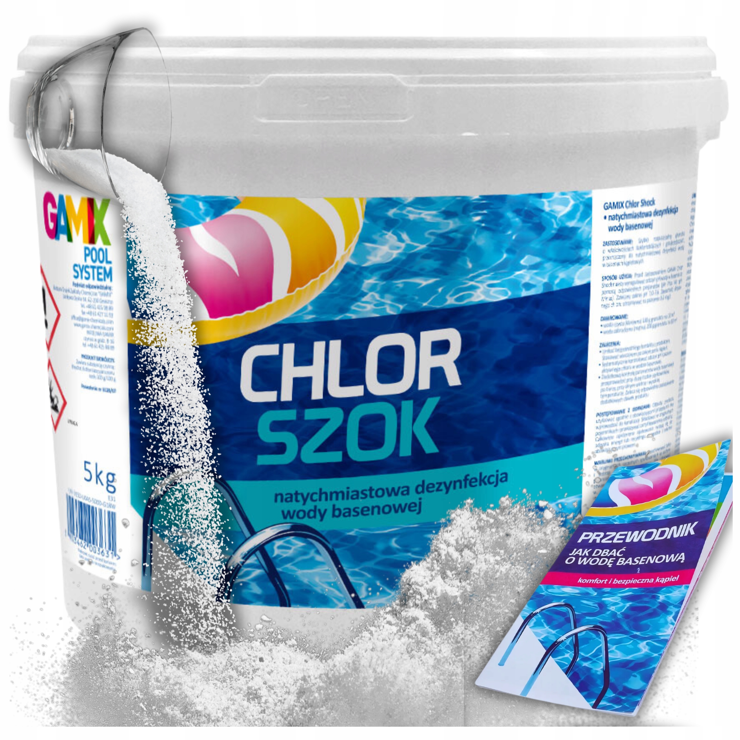 Chlor Szok 5KG Chemia Basenowa Dezynfekcja Wody Granulat Gamix Poradnik