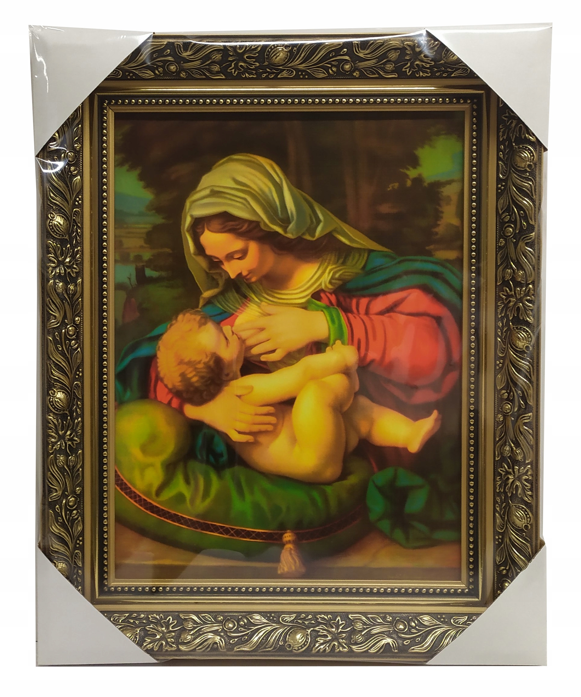 OBRAZ W ZŁOTEJ RAMIE 50x60 ŚWIĘTEJ RODZINY JÓZEF Marka Vinci