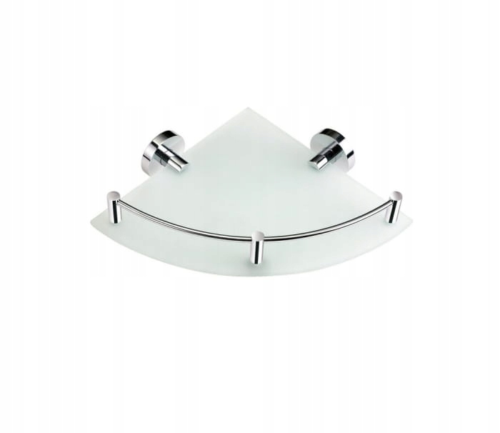 Rohová skleněná police, chrom, matné sklo Stella Classic