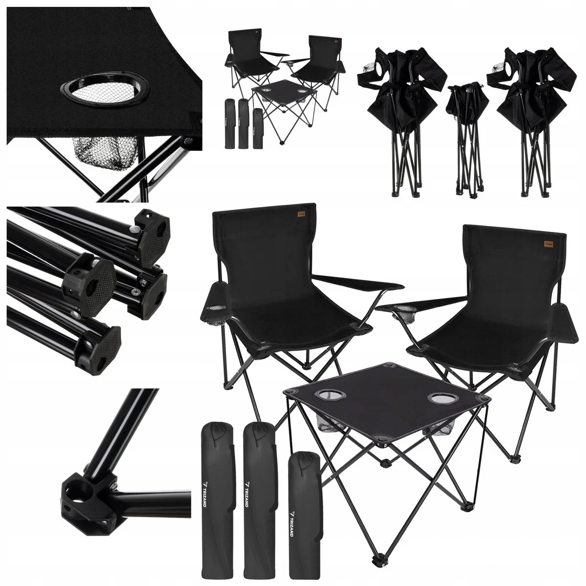 Turistický Rybářský Stolek Skládací Na Balkon Bivak Pod Stan +2 Židle